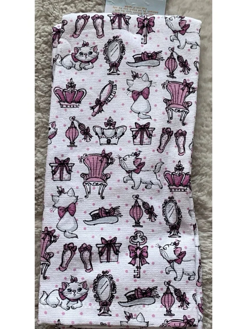 2 Pk Disney The Aristocats‎ Marie Crown Mirror Gift Kitchen Towels 16” X 26” NEW